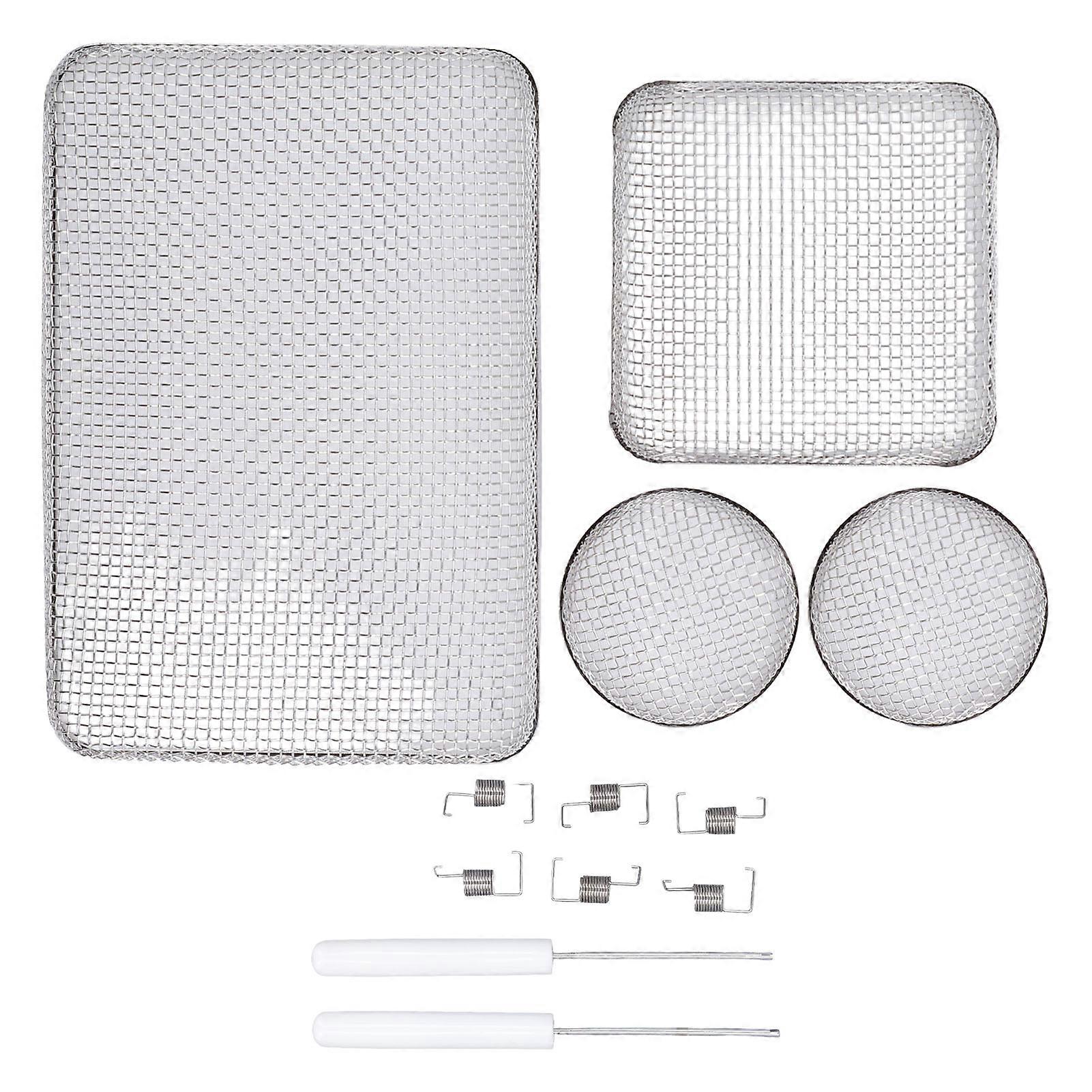 RV Vent Grille Cover, RV Mesh Screen Set, Stainless Steel Vent Cover, Oven Fly Insect Screen Screen with Spring Lock