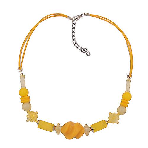Chain plastic beads screw bead yellow cord yellow 42cm