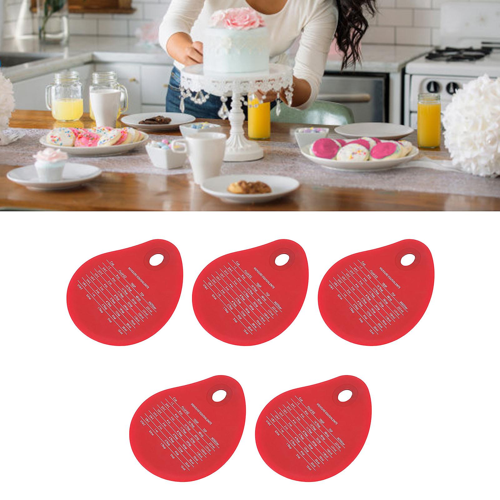 5pcs Red Silicone Bench Scraper Nonstick Cake Scraper 325g