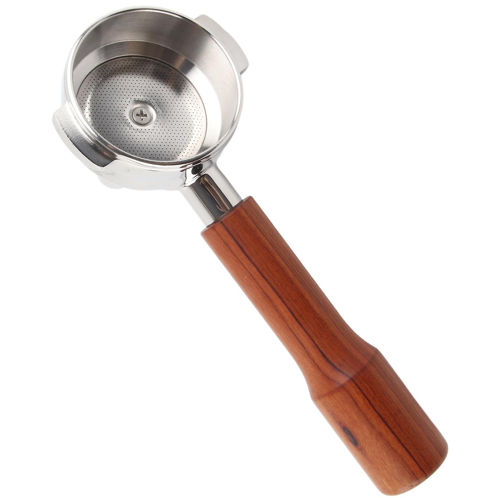 58mm Portafilter Single Head with Solid Rosewood Handle, Stainless Steel Tea and Coffee Espresso Machine C1 Style Extraction Tool