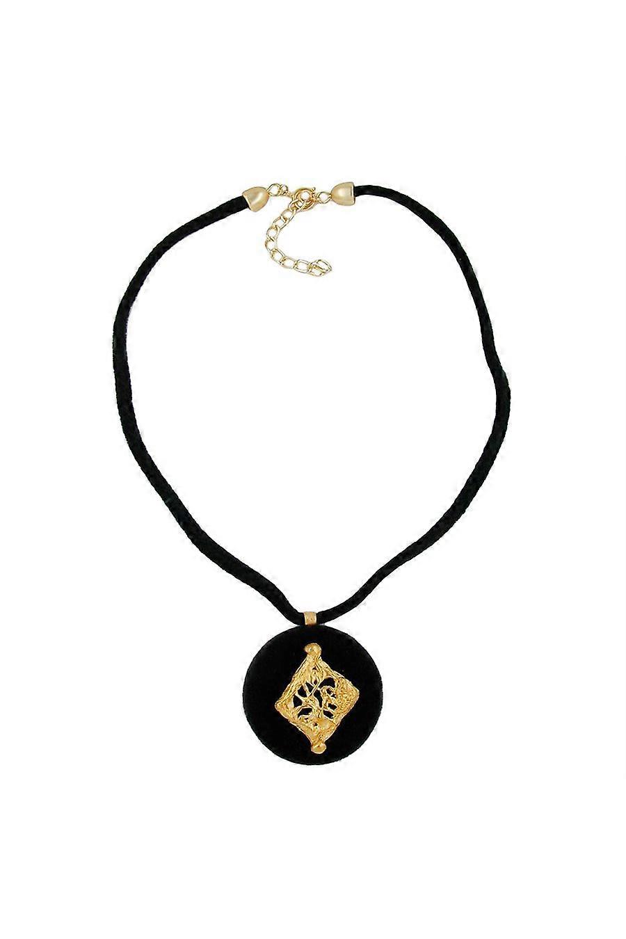 Necklace Black Velvet Unique Pendant - Gl00544