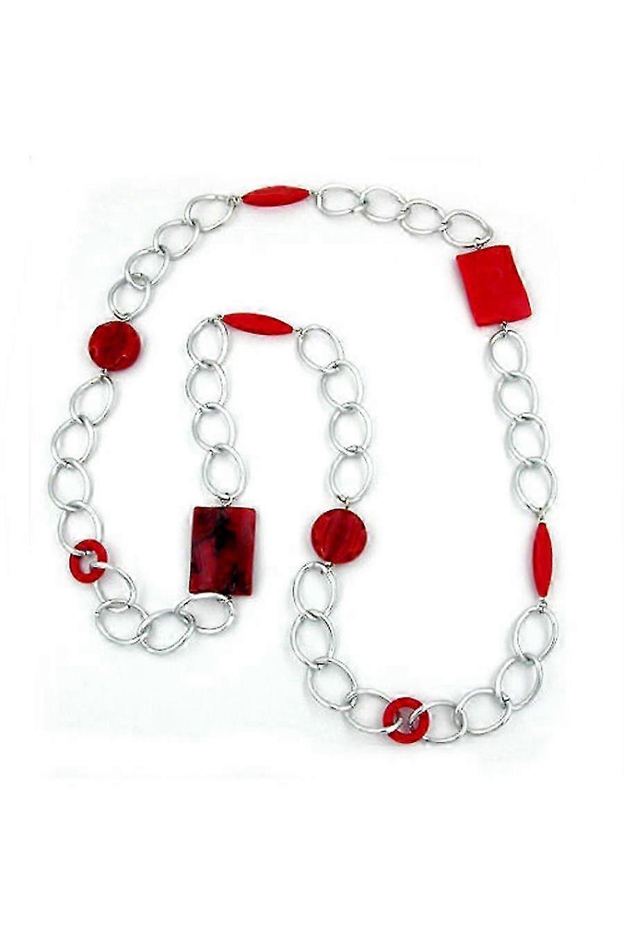 Necklace Curb Chain Beads 98cm - Gl00408