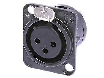 Neutrik - Xlr Mounting Connector, 3-Pin Female, Gold Plated, Black, D-Size