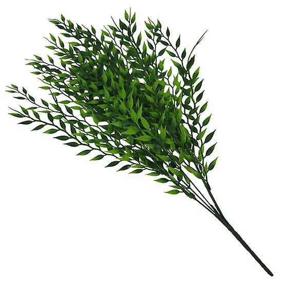 1 Bouquet Artificial Green Plant Plastic Wicker Home Office Wall Hanging Decor