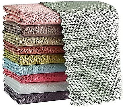 Fish Scale Cleaning Cloth, 30 X 30 Cm, Microfiber, Absorbent, Lint-free