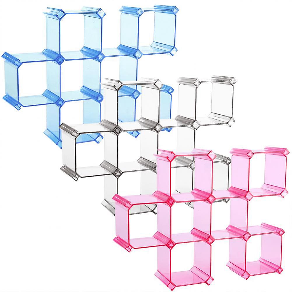 6Pcs\/set Underwear Bra Socks Storage Plastic Box Organizer Case Desktop Drawer Divider Blue