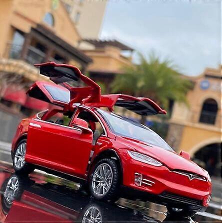 1:32 Tesla Model-X Alloy Car Diecast Sound And Light Pull Back Model Toy Vehicle Metal Car Simulation Collection Hračky pro kluky