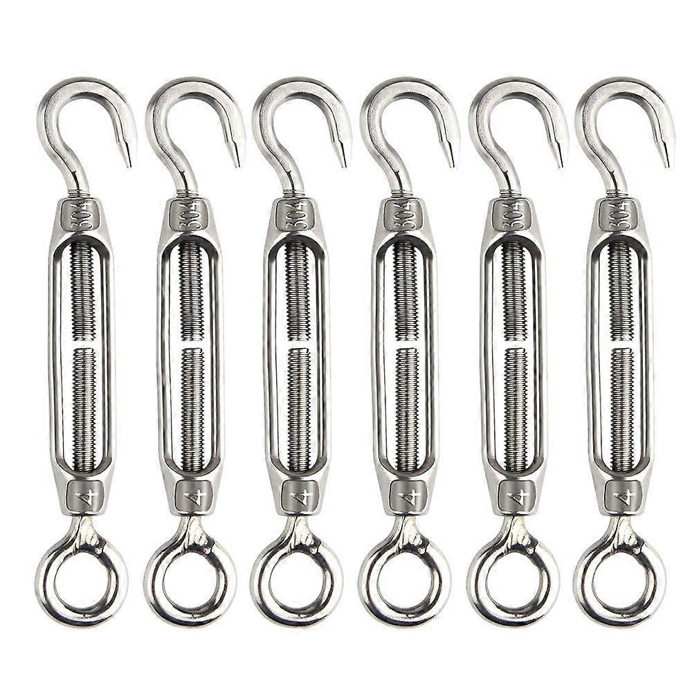 PCS Langankiristin M4 ruostumaton teräs Säädettävä kääntösolki koukku ja silmäsarja raskas