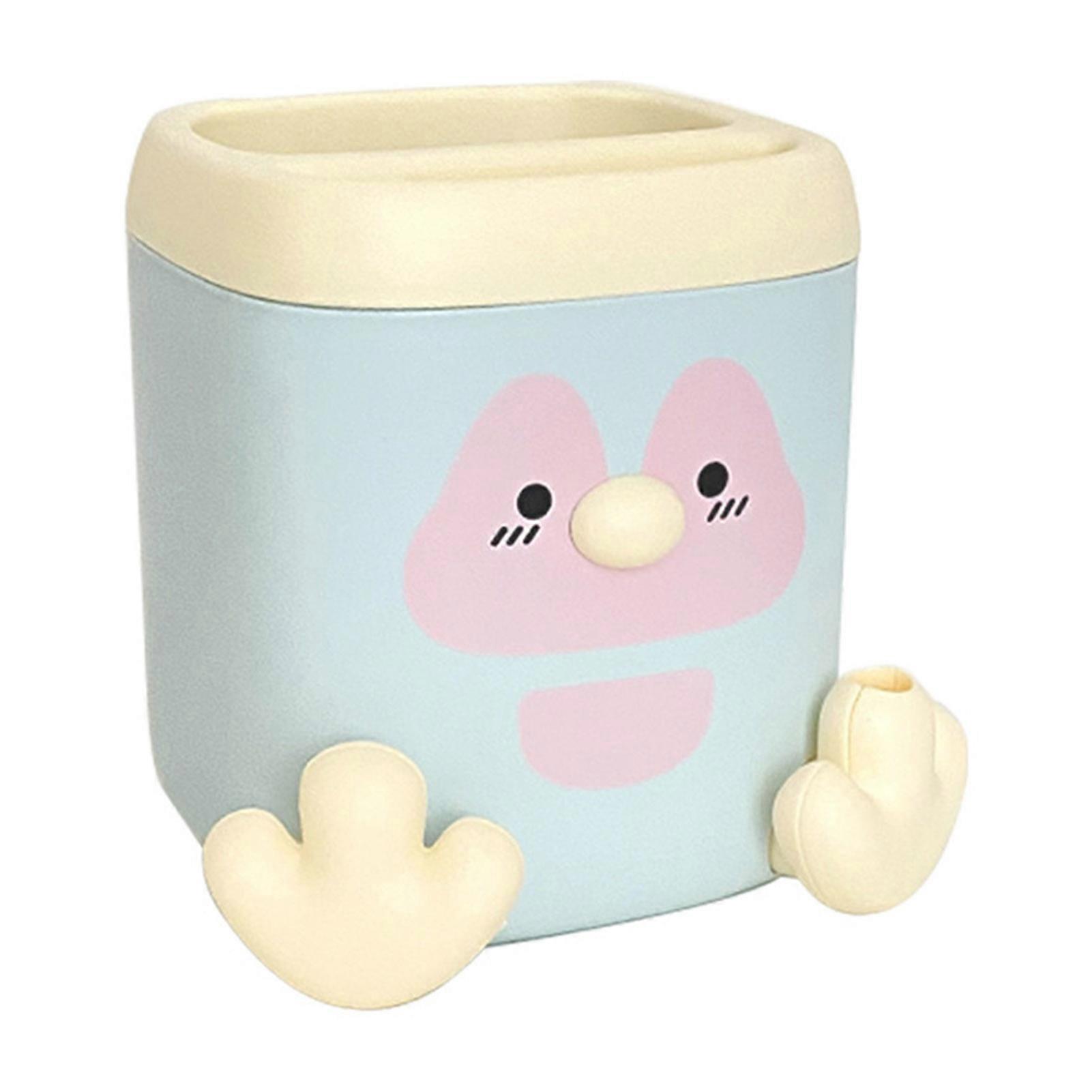 Pencil Holder with Roller Pen Cutter Large Capacity Storage Penguin Design Multifunctional Organized Pencil Storage Container
