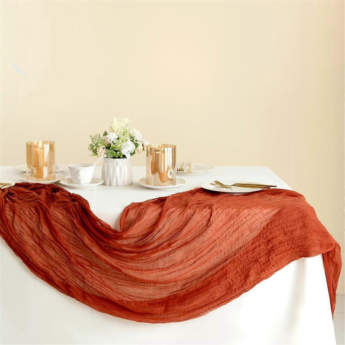 Nappe en étalage Nappe en gaze de pays bohème Banquet Réception Festin Cérémonie Table Décoration 90x300cm