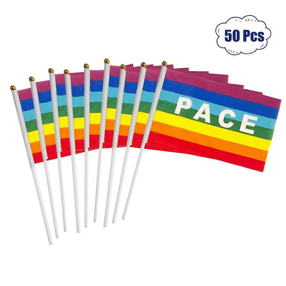 50/100buc Mini Pace Flag Curcubeu Pacifist Flag Mână Poliester Pace Flag
