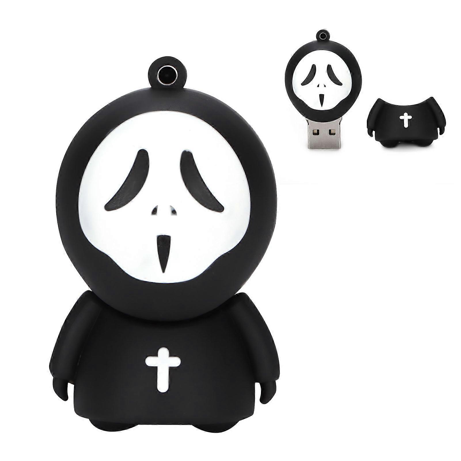 USB Flash Drive Faceless Ghost Cartoon U Disk Drive Storage Device Memory Stick Flash Disk Halloween Gift128GB