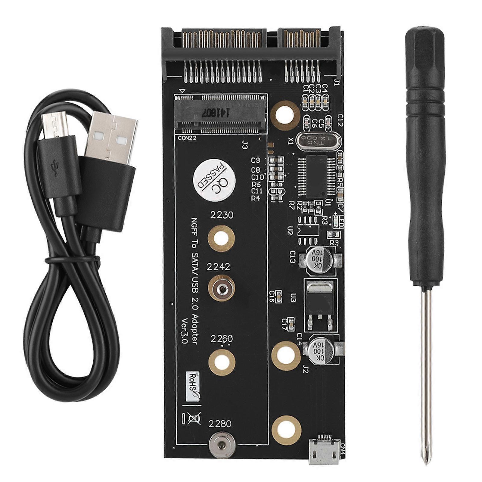 NGFF (M.2) KEY B to SATA with USB Interface NGFF SSD Solid State Drive to SATA Adapter Card
