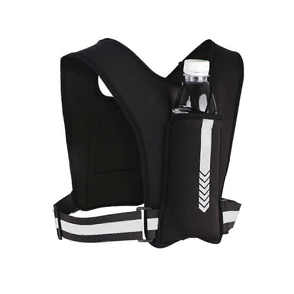 Jogger Running Vest with Phone Holder Reflective Vest Running Chest Pouch Bag for Phone Running Phone Holder Vest with Water Bottle Pocket