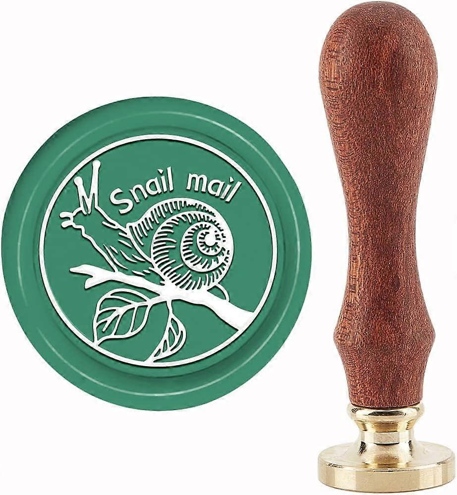 Snail Wax Seal Stamp Branch Sealing Wax Stamps Animal 30mm Retro Vintage Removable Brass Stamp Head with Wood Handle for Wedding Invitations Halloween