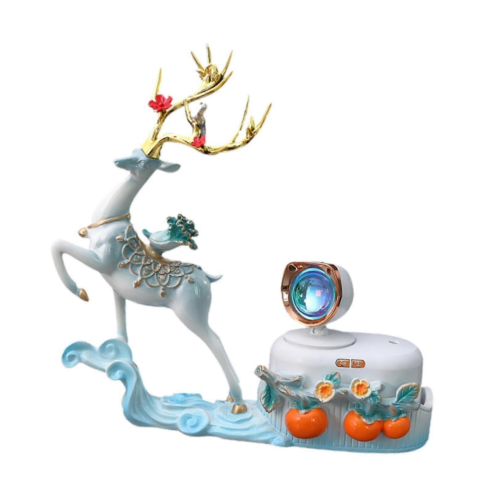 Elk Sculpture Craft Umidificator de aer creativ pentru masă Sufragerie Dormitor gri albastru