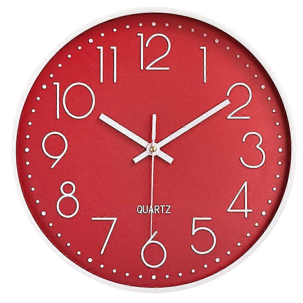 Silent Wall Clock 12 In Kitchen Clock Quartz Battery Operated Round Modern Home Decor Clock