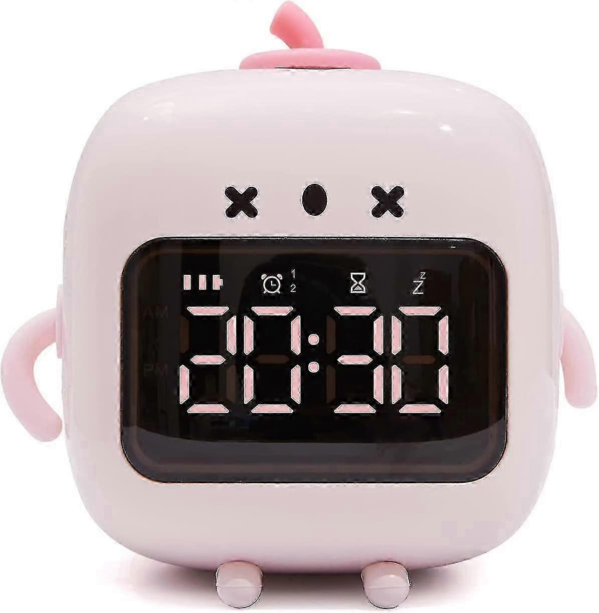 Süßer Wecker, Roboter Digital Wecker Aufladbar mit Schlummern und Timer, Multifunktions-Sprachaktivierte Bright Screen Tischuhr für Jungen und Mädchen