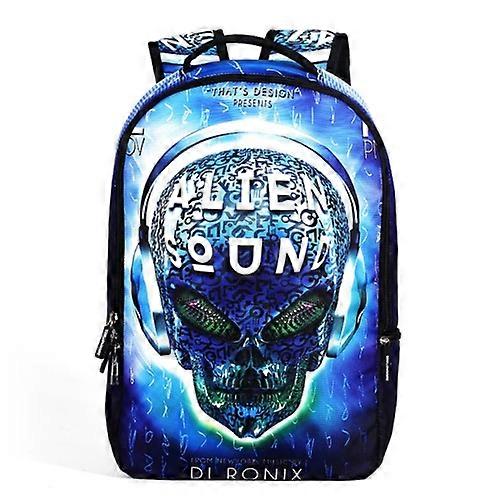 DJ Skull Pattern Print Travel Backpack School Shoulders Bag