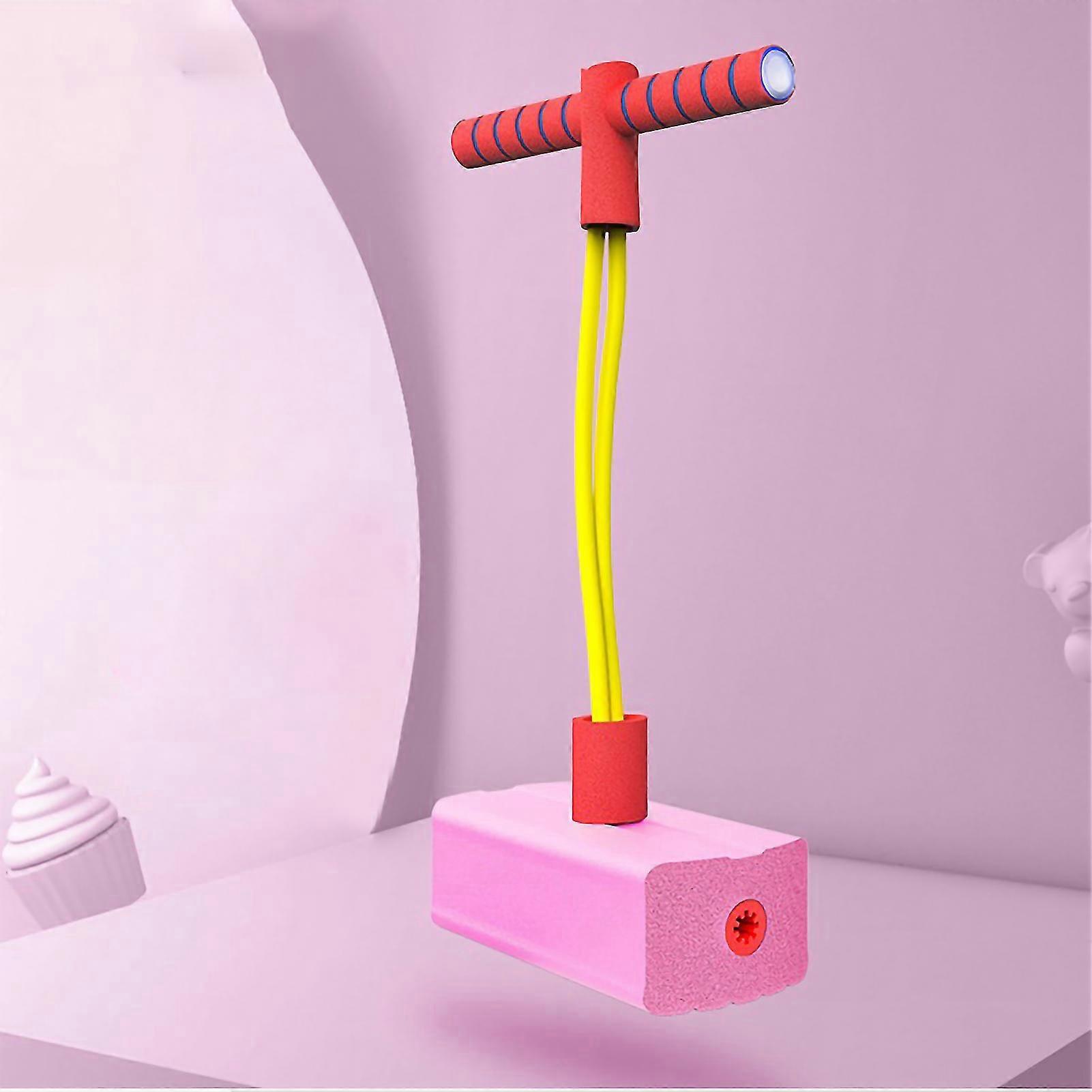 标准儿童泡沫弹簧跳线 - 带有吱吱声的粉红色弹跳平衡训练