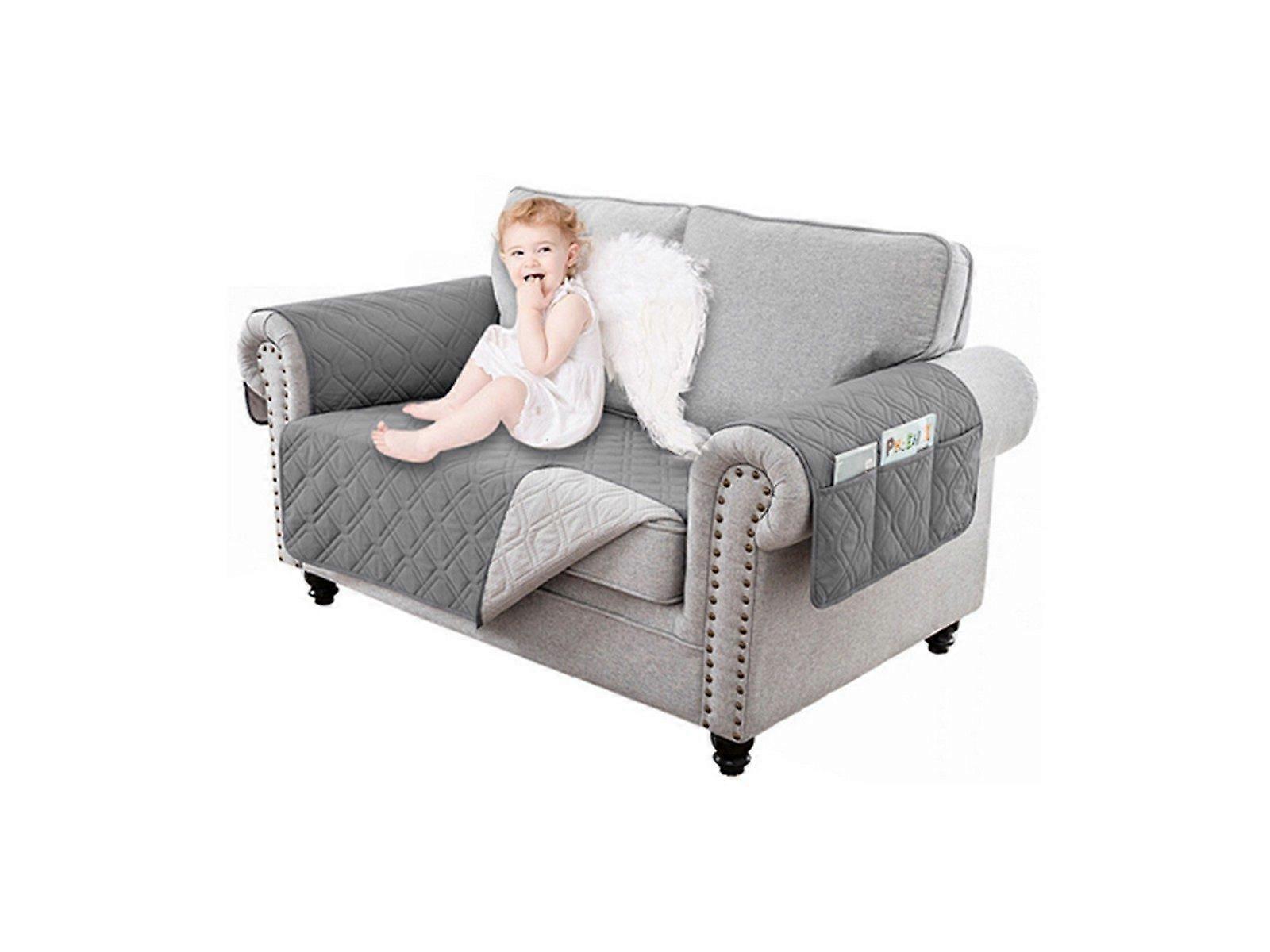 Für 2-Sitzer-Sofa Wasserabweisender Sofasitzbezug Couchbezug - Grau