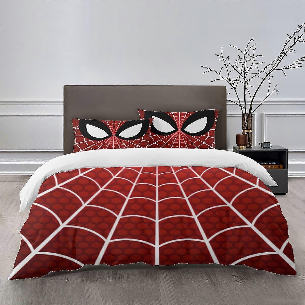 Bed Sheets g1385 Spider Man Bedding Sets Bed Cartoon Duvet Cover Lightweight 3 Piece Bet Sets for Kids Boys Girls (1 Duvet Cover and 2 Pillowcases) tq