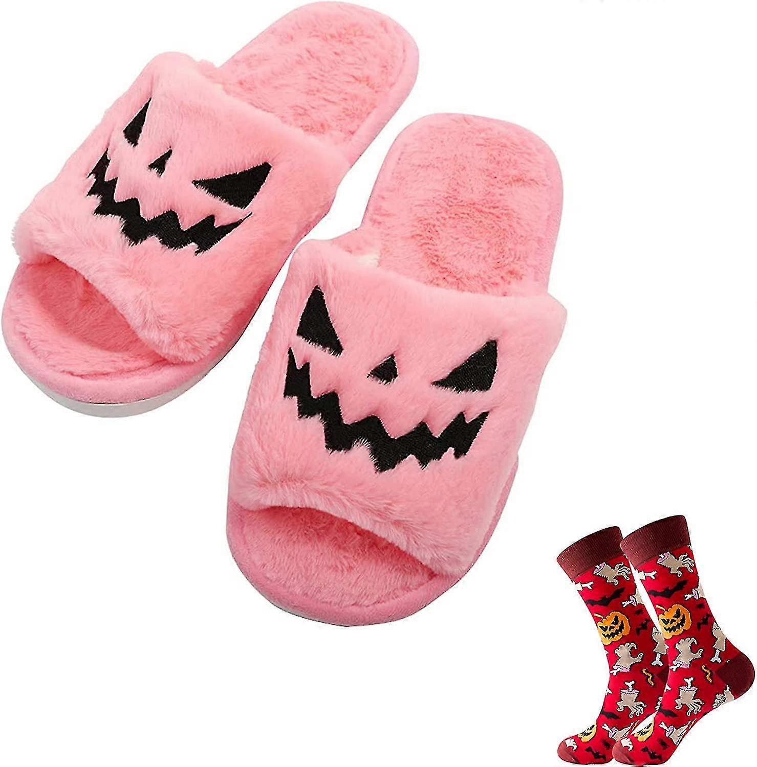 Spooky Slides, Slippers, Slippers, Soft P Cozy Face Slippers