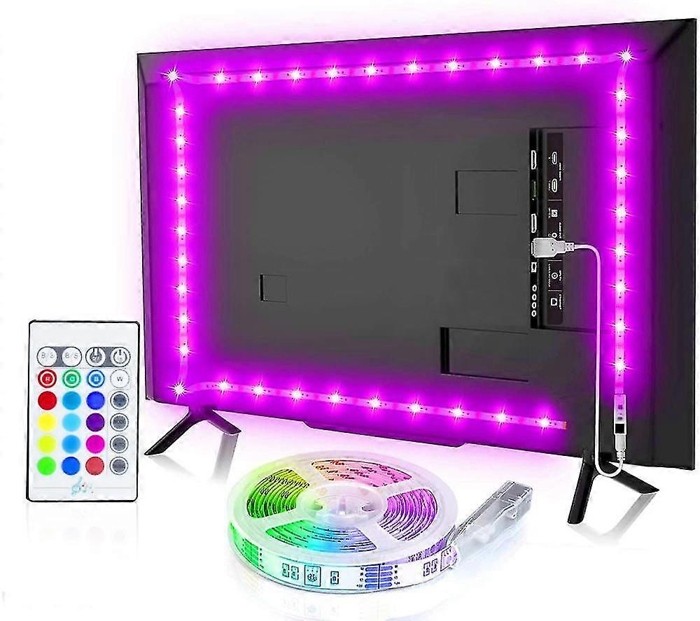 Tv Backlight, 80 Led 5m Tv Light Strip For 32-58 Inch Tv / Monitor Backlight, 5050 Usb Rgb Led Light Strip With Remote Control