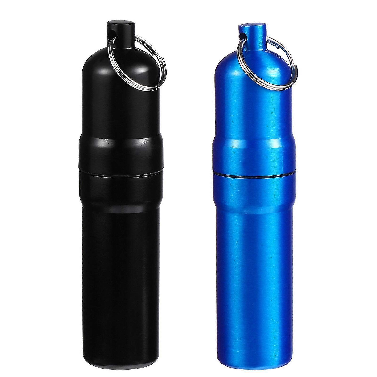 2pcs Keyring Cigarette Case Waterproof Round Cigarette Box Container Case