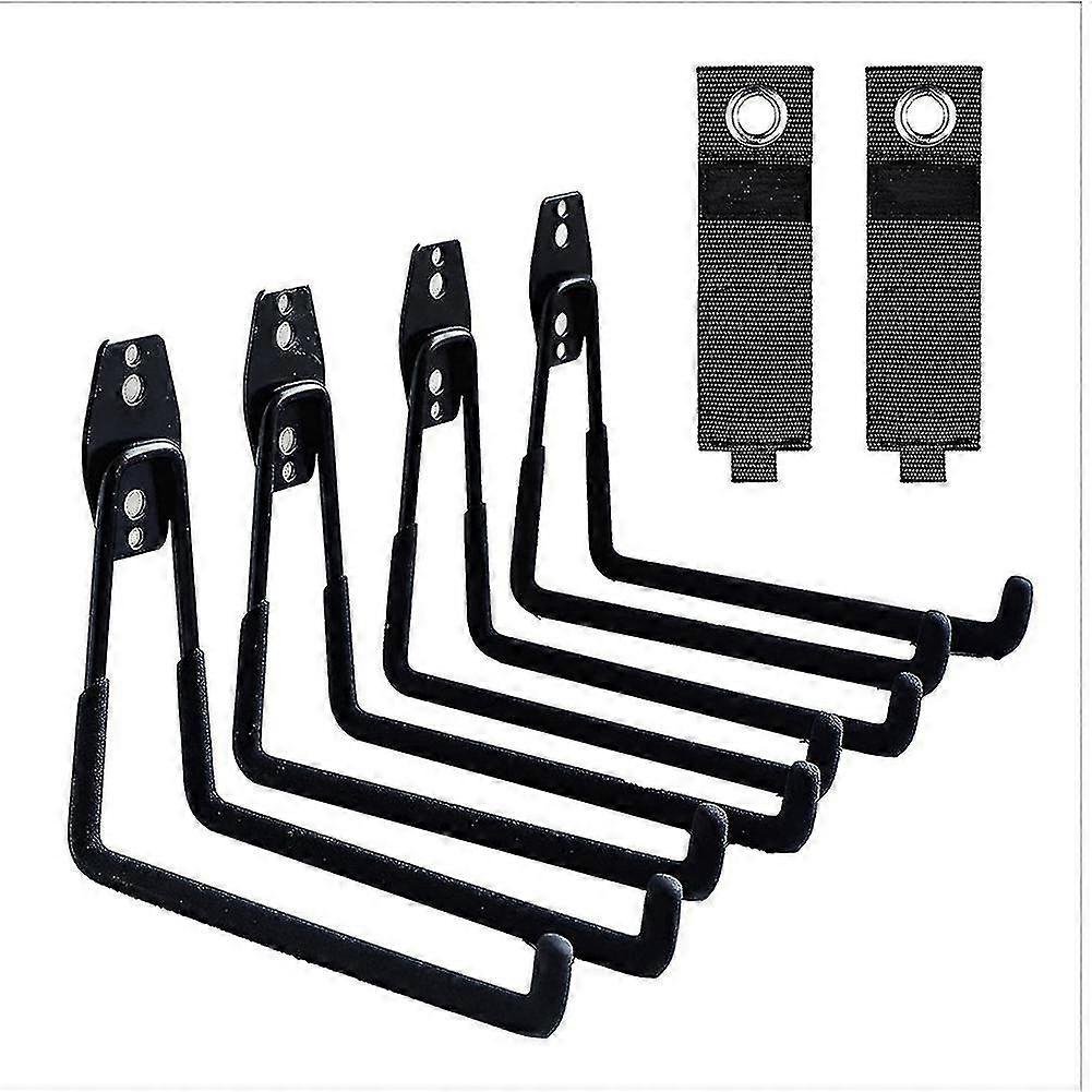 4 Pcs Wall-mounted Storage Hooks Garage Hooks With 2 Extension