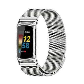 For Fitbit Charge5 Mijobs Magnetic Metal Watch Band