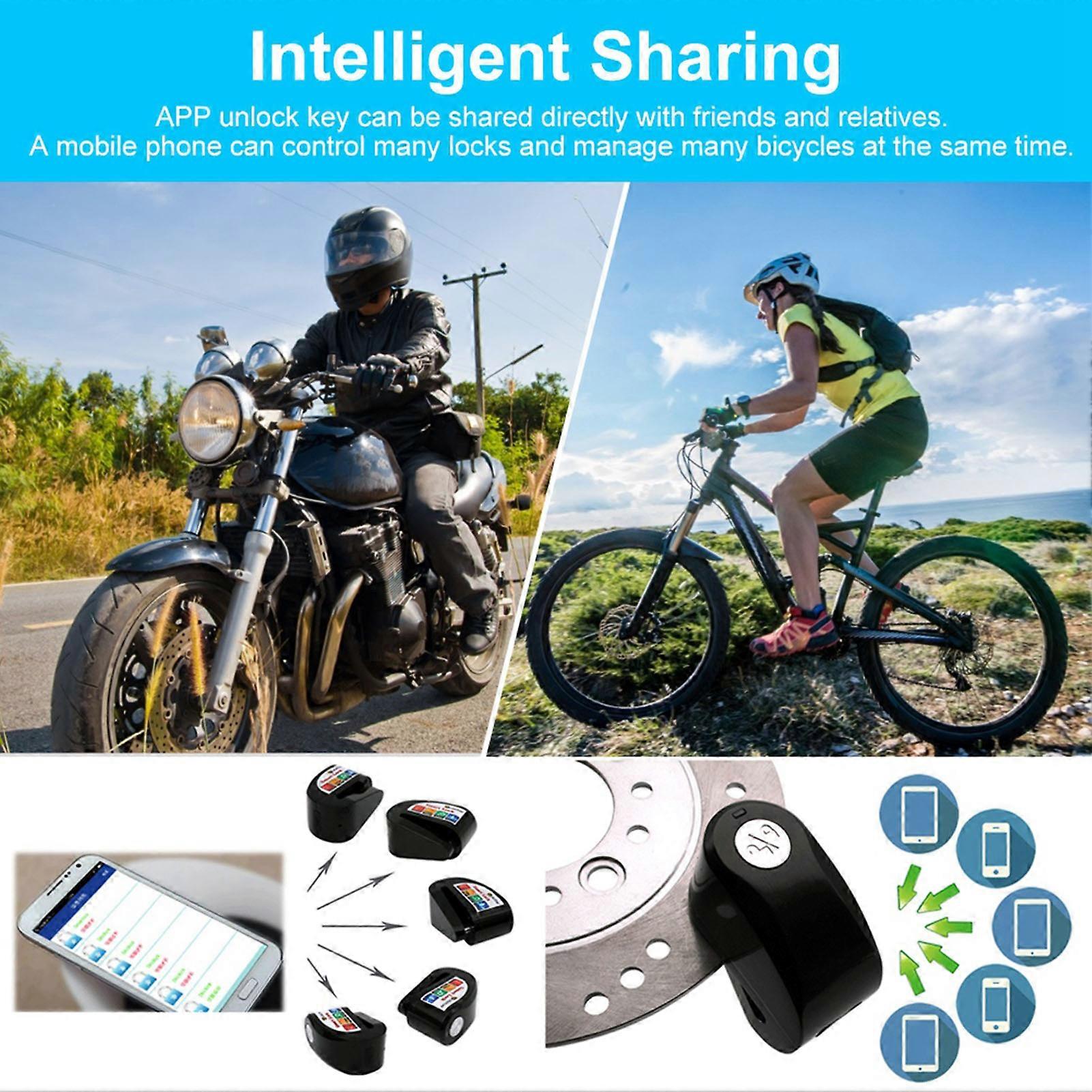 Y801 Smart Bluetooth Motorcycle Bicycle Lock APP Keyless Auto theft Lock (Lock+Lockframe  Rope)