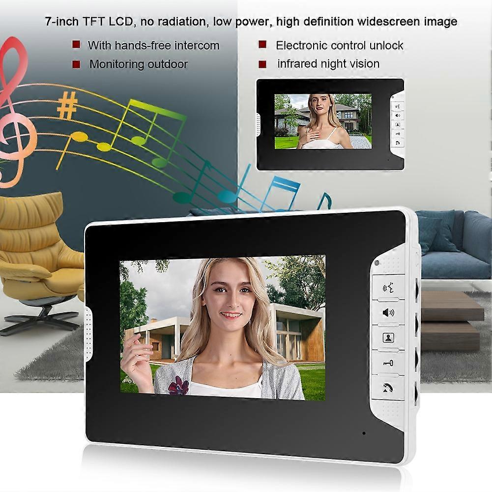 7in LCD IP Fingerprint Password Remote IR Video Smart Doorbell Monitor Intercom