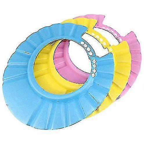 Pack de 3 Baby Shampoo Shower Protección de baño Bath Cap Soft Cap Soft Adjustable Visor Hat