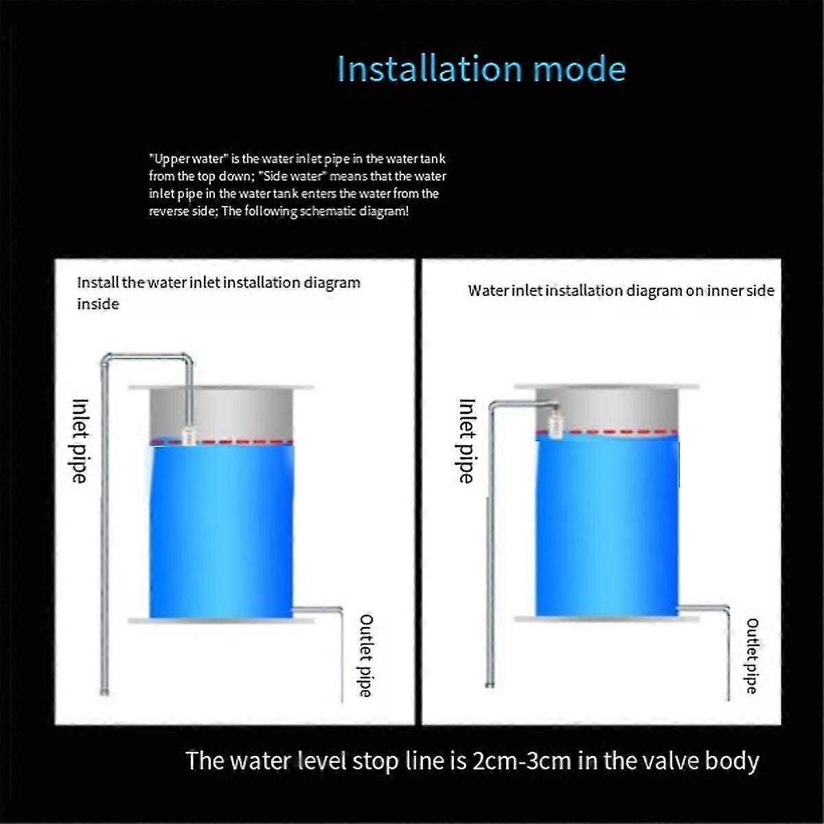 Fully Automatic Water Level Control Float Valve, 1inch Auto Shut Off Mini Float Valve Upper Water Intake