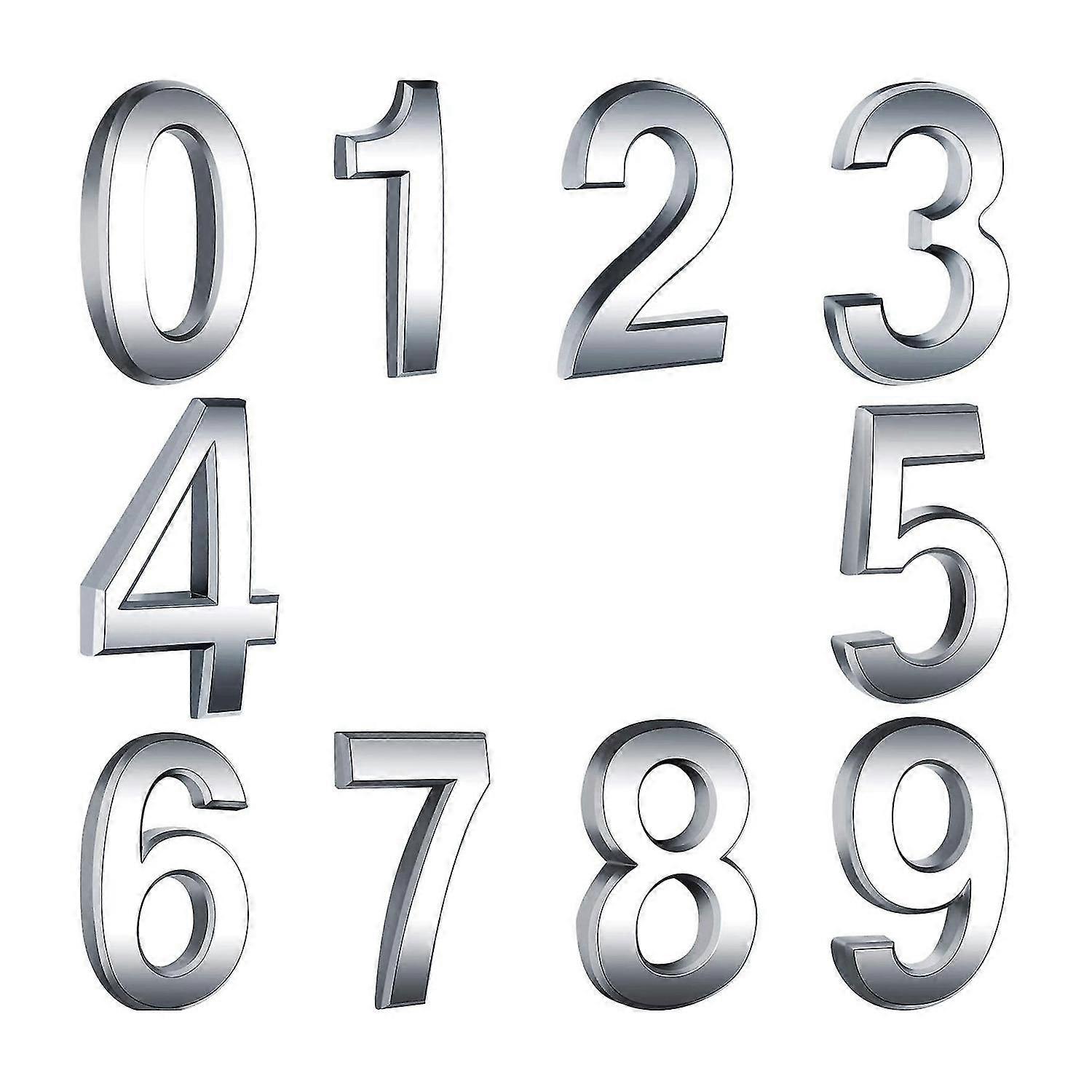 10 Pieces -adhesive Door House Numbers Numbers Street Address Numbers For Residence And Signs, 0 To