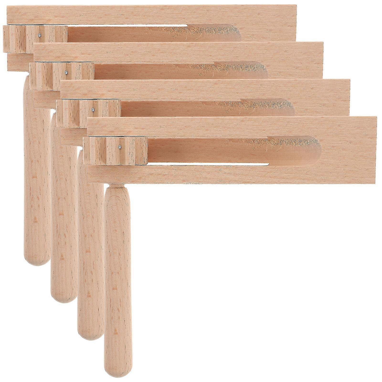 4pcs Wood Castanets Toys Manual Rotary Castanets Kids Noise Maker Ratchet Noise Makers