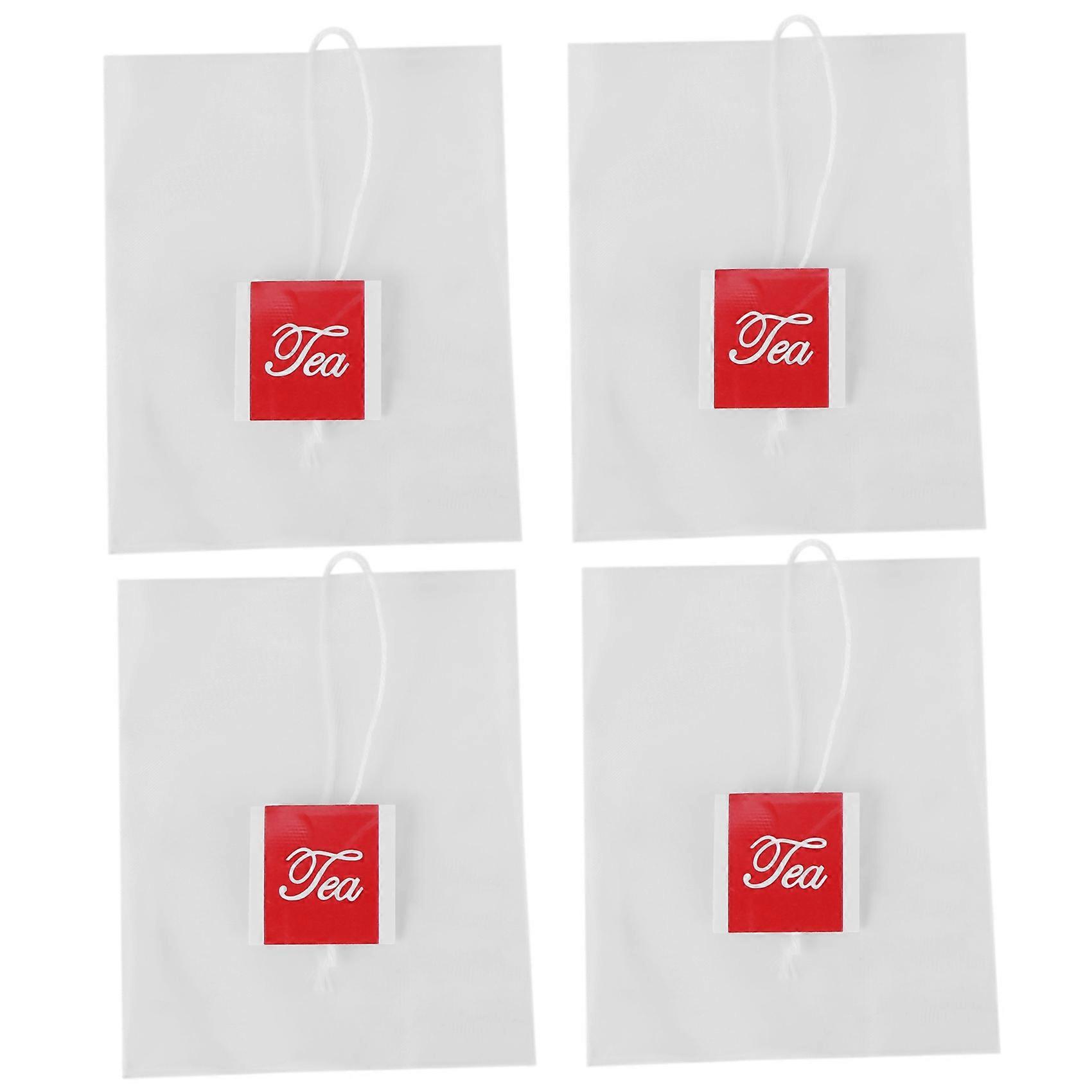 2000Pcs 5.5 X 7Cm Pyramid Tea Bag Filter Nylon Tea Bag Single String Label Transparent Empty Tea Ba