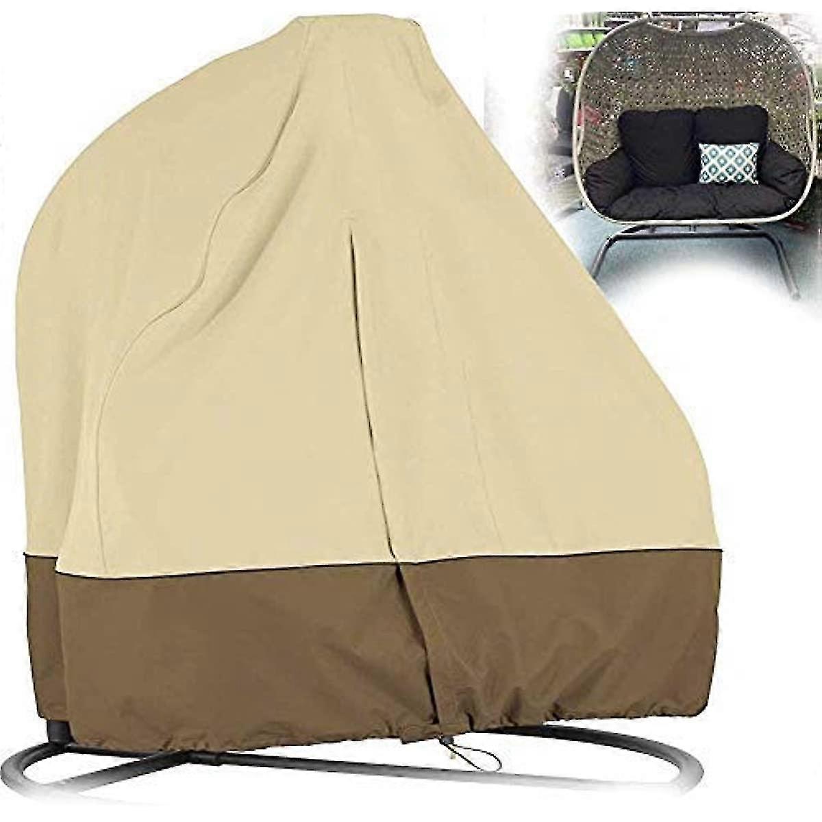 Lelestar Patio Hanging Egg Chair Cover Double 210d Waterproof Swinging Chair Cover Veranda Patio Cocoon Egg Chair Garden Furniture Cover With Drawstri