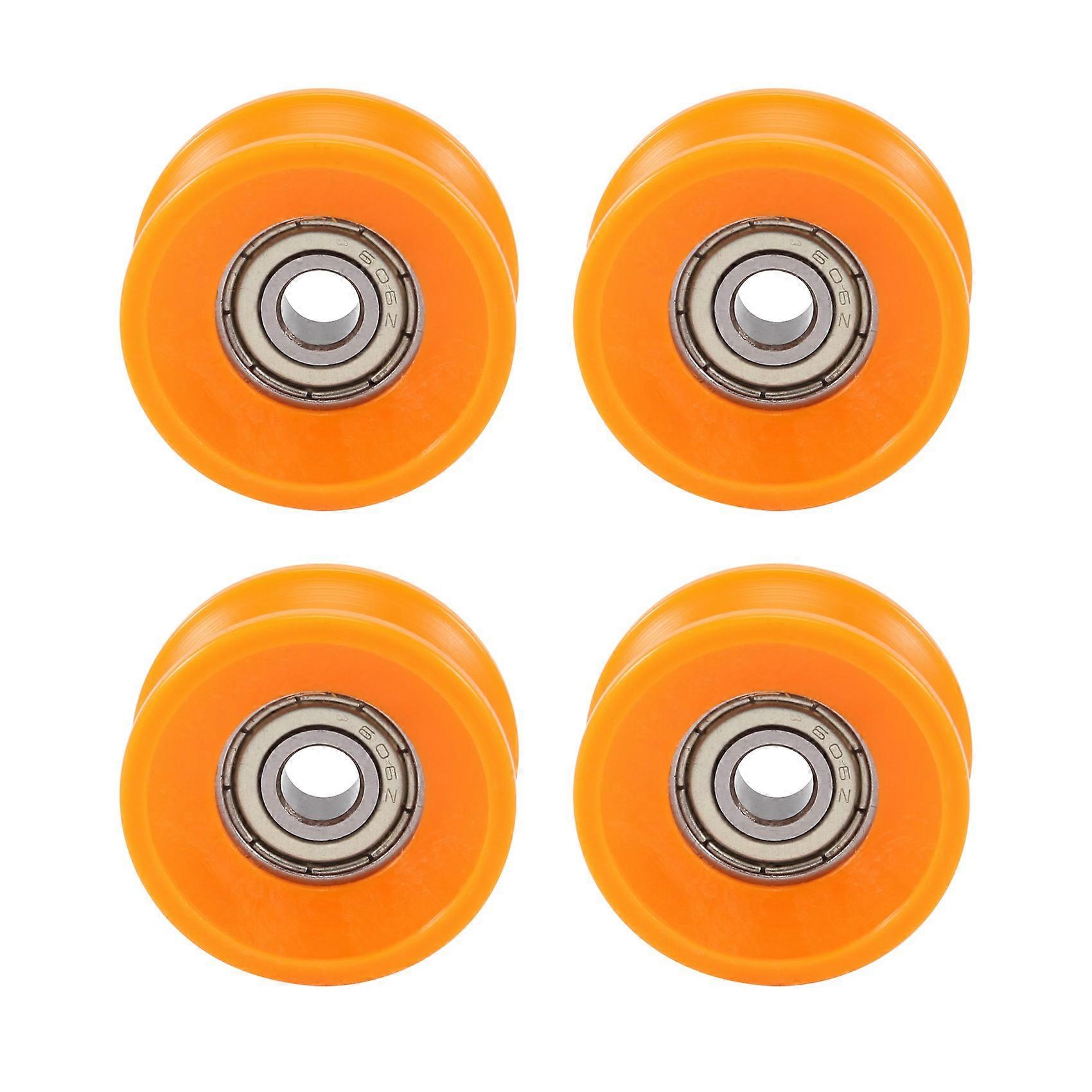4Pcs 6X30X13mm Plastic Coated Sealed Bearings Steel 606ZZ Deep U Groove Guide Pulley Rail Ball Roll