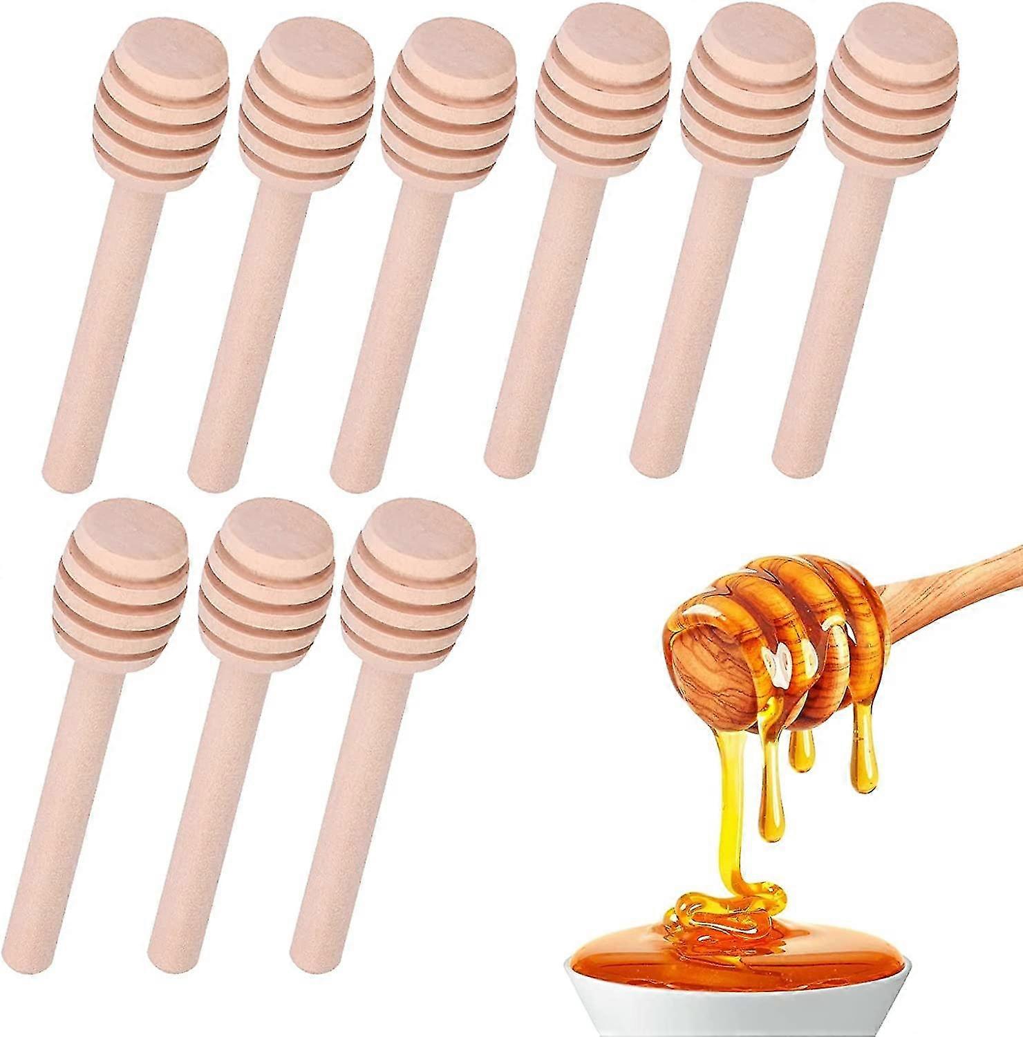 50 kawałków drewna Łyżka miodu Spirala Miód Stab, 8cm Mini Mieszadło Miodowe