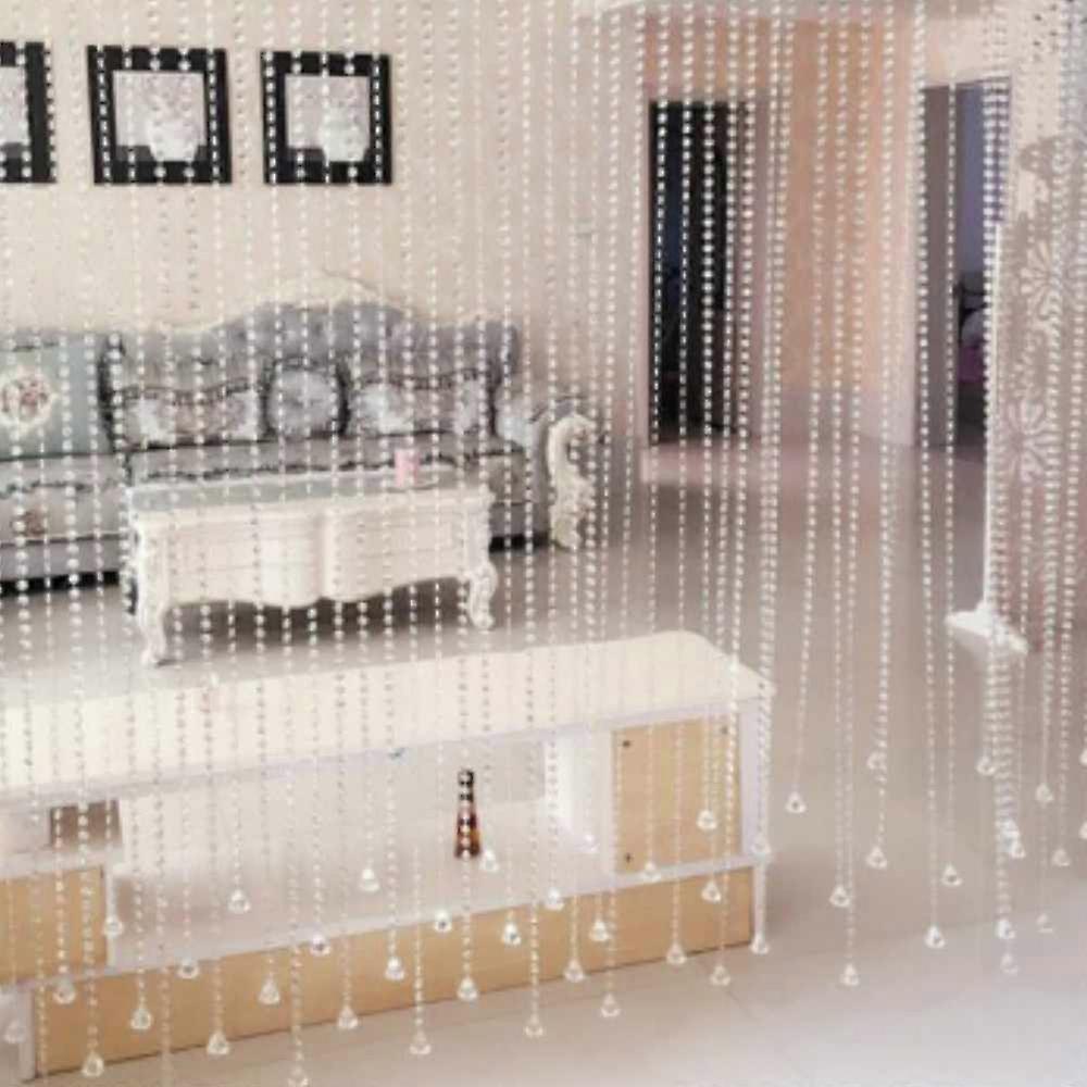 1M Home Decorative Beaded Delicate Artificial Crystal Windows Porch Partition Transparent Curtaindoor