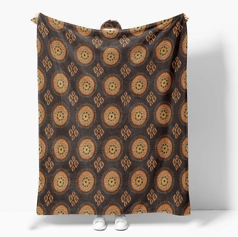 بطانية زهرية خمر بوهو ، بطانية خفيفة الوزن من الفانيلا الناعمة ، بطانية رمي مجردة بنية لديكور أريكة غرفة المعيشة ، بطانية هدايا مزرعة للنساء