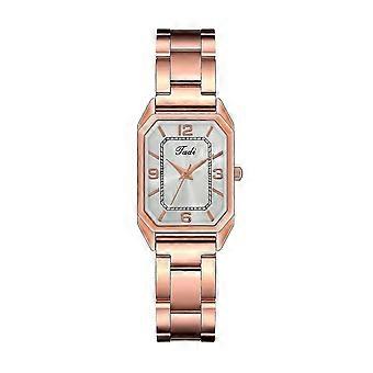 Fashion Women Crystal Golden Stainless Steel Analog Quartz Wrist Watch