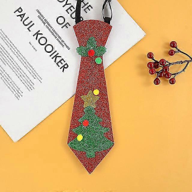 Funny Santa Claus Snowman Felt Tie Merry Gifts For Kids Adults 2024 Happy New Year Party Photo Props Elastic