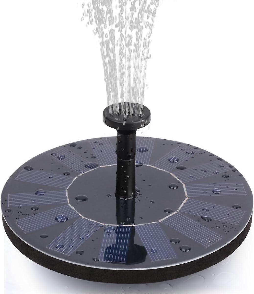 2 sets Solar Bird Bath Fountain Upgraded 1.5W Solar Fountain Pump with 6 Easy Install Nozzle and Fixer Solar Powered Fountain Pump for Bird Bath Garde