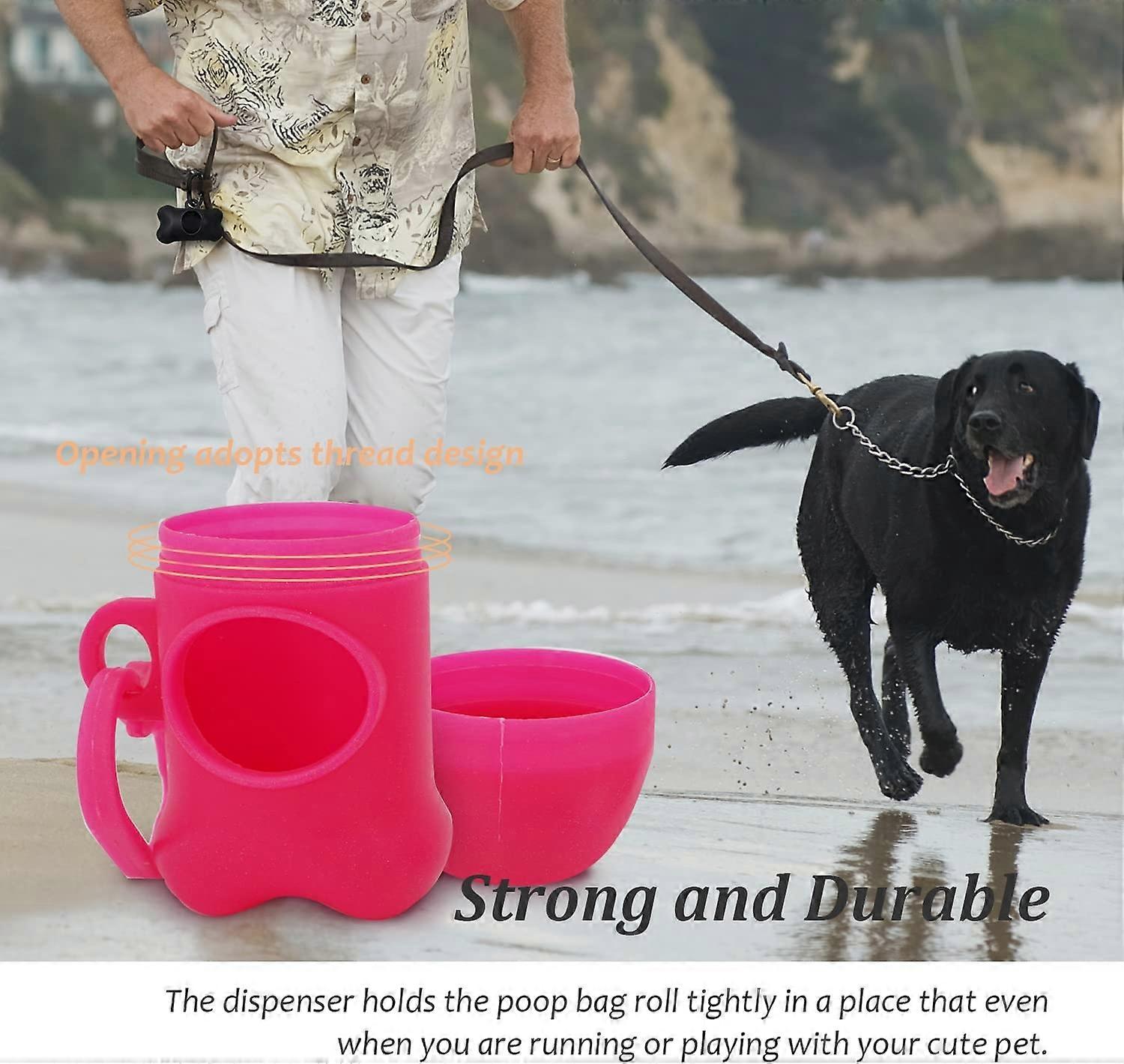 2pcs Dog Poop Bag Dispenser, Dog Poop Bag Dispenser with Clip Leash, Trash Bags Not Included (blue)