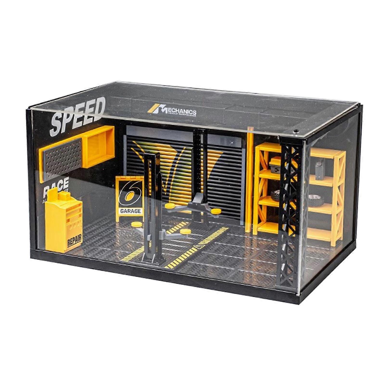 1:24 Scale Diorama Car Garage Miniature Simulation Car Workshop Scene Model
