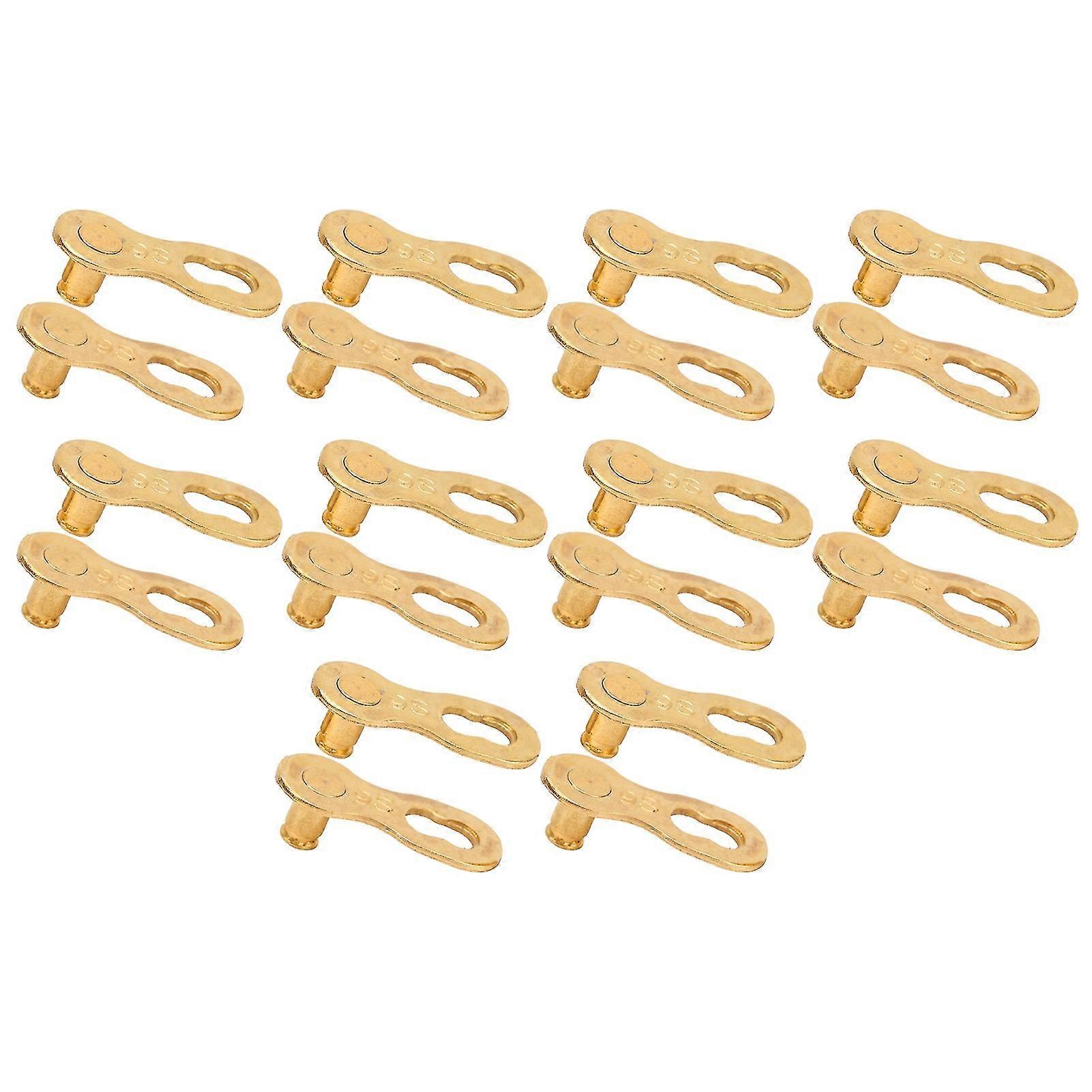 10 Pairs Golden Quick Release Connector - 9 Speed Bicycle Chain Link