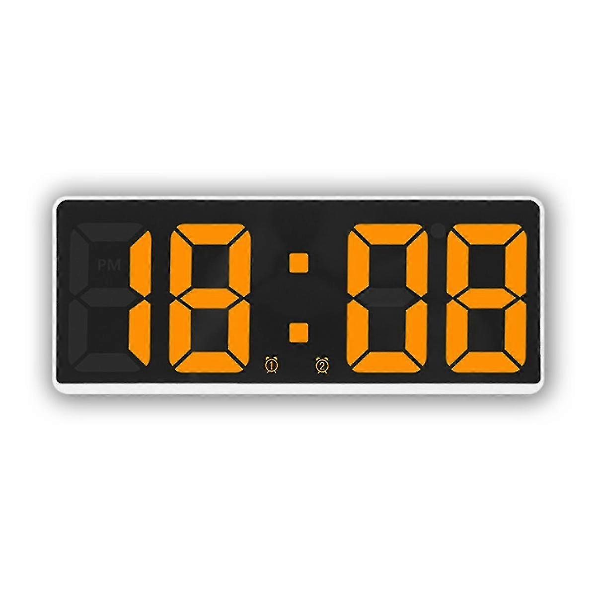 Digital Alarm Clock Simple Led Clock Large Screen Digital Clock Bedroom Bedside Clock Orange